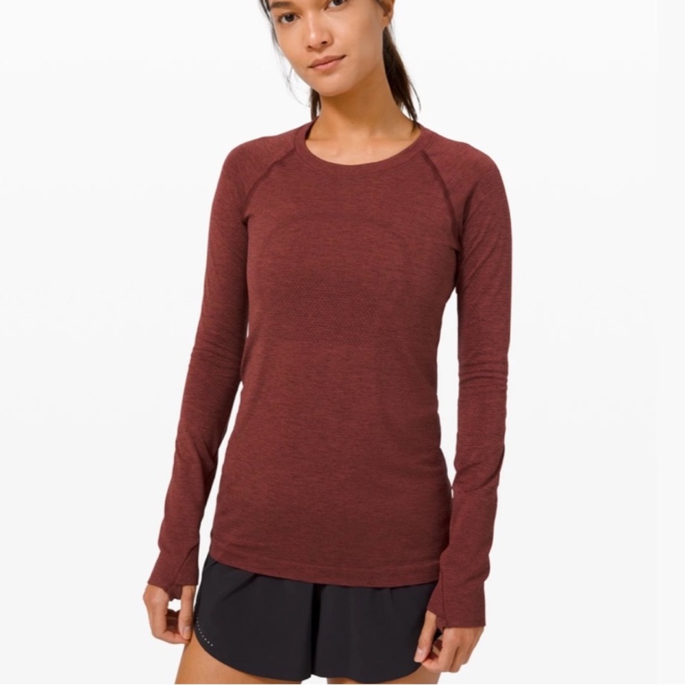 Women's Long Sleeve Top - Burgundy